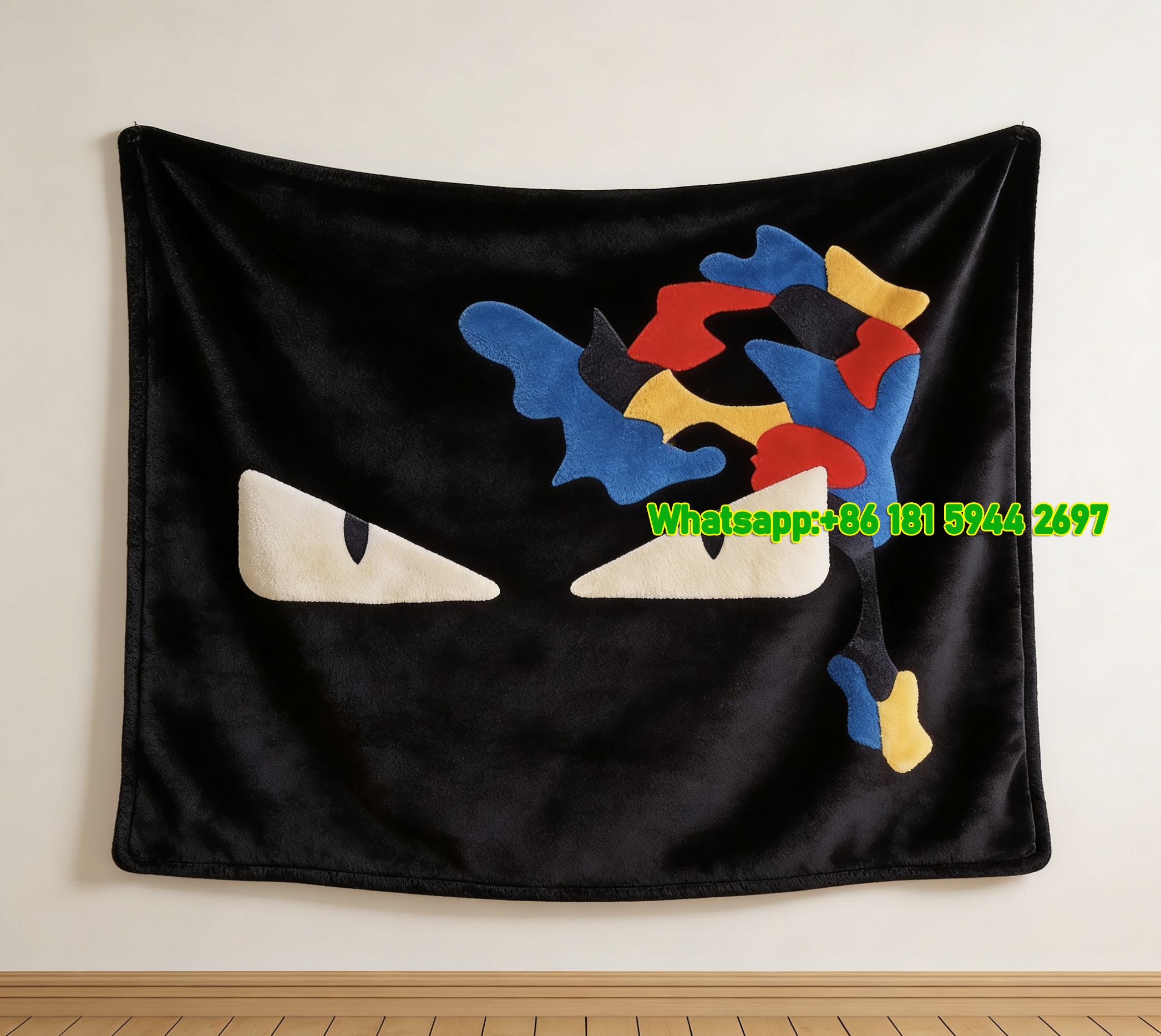 Fendi Monster Eyes Flannel Throw Blanket IMG_9597